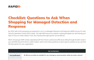 Checklist: Questions to Ask When Shopping for Managed Detection and Response 